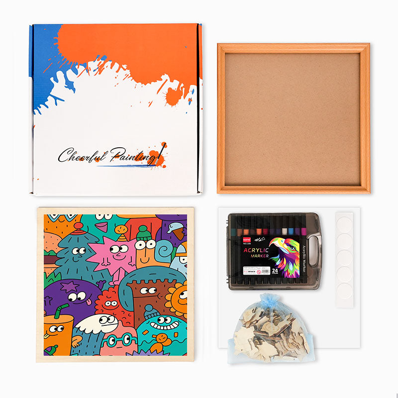 Visages des choses - Puzzle en bois à colorier