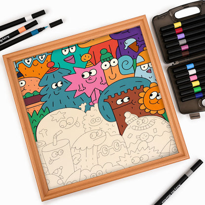 Visages des choses - Puzzle en bois à colorier