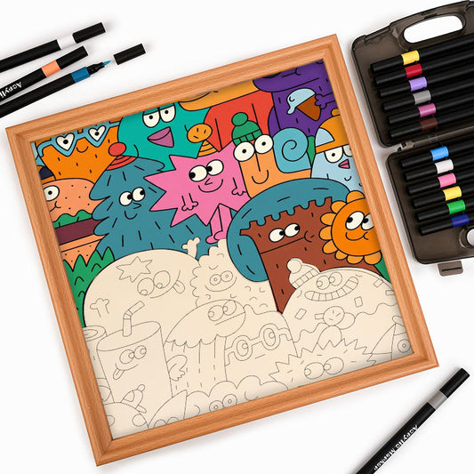 Visages des choses - Puzzle en bois à colorier