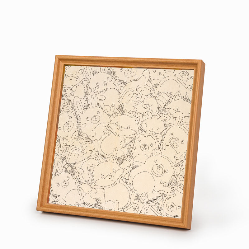 Les amis de la forêt - Puzzle en bois à colorier