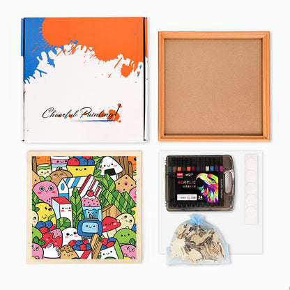 Amis gourmands - Puzzle en bois à colorier