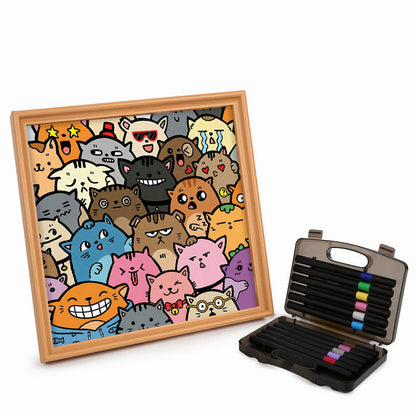 Bizarre mais mignon - Puzzle en bois à colorier