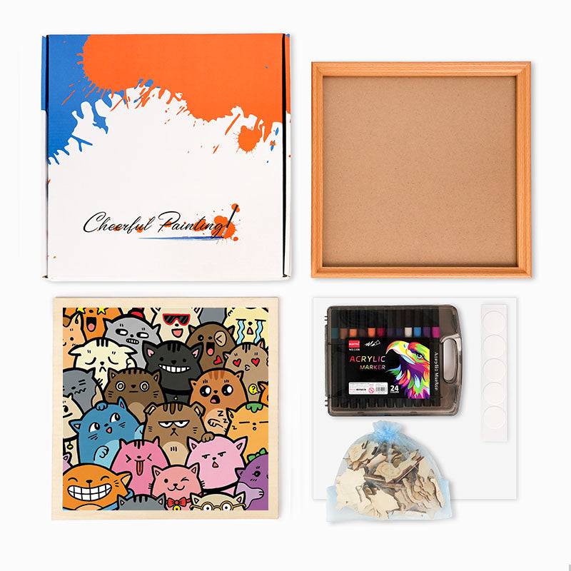 Bizarre mais mignon - Puzzle en bois à colorier