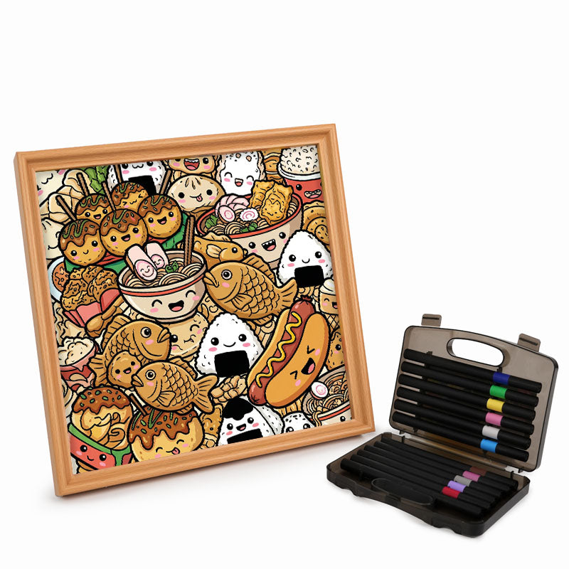 Happy Bites - Puzzle en bois à colorier
