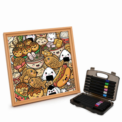 Happy Bites - Puzzle en bois à colorier