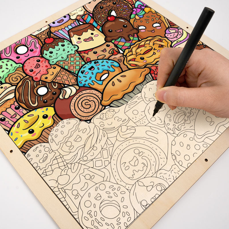 Snack Squad - Puzzle en bois à colorier