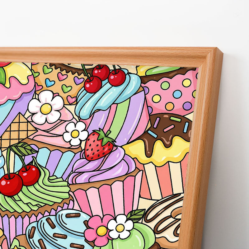 Adorables cupcakes - Puzzle en bois à colorier