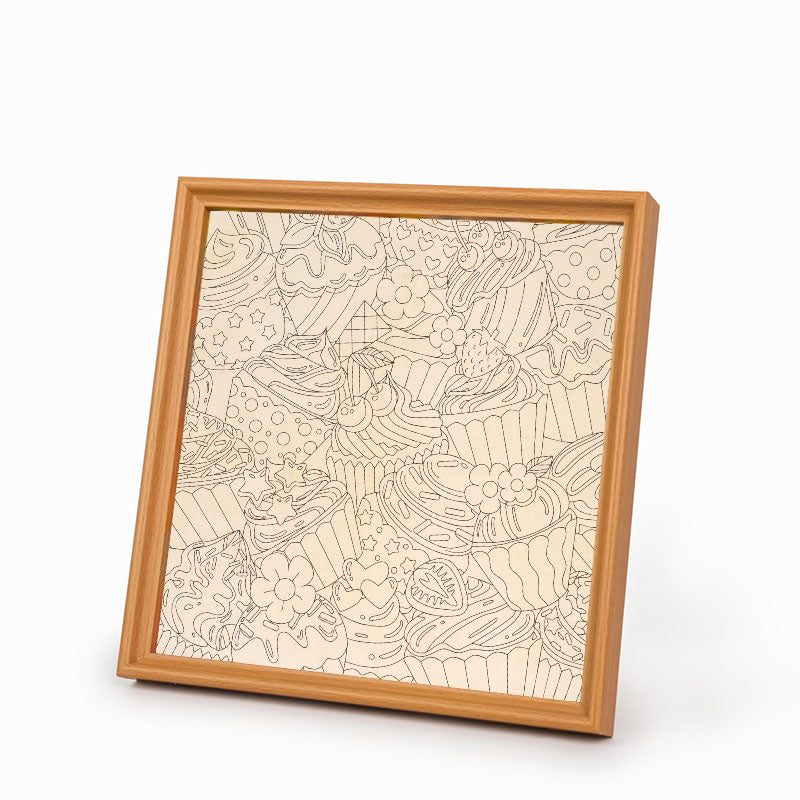 Adorables cupcakes - Puzzle en bois à colorier