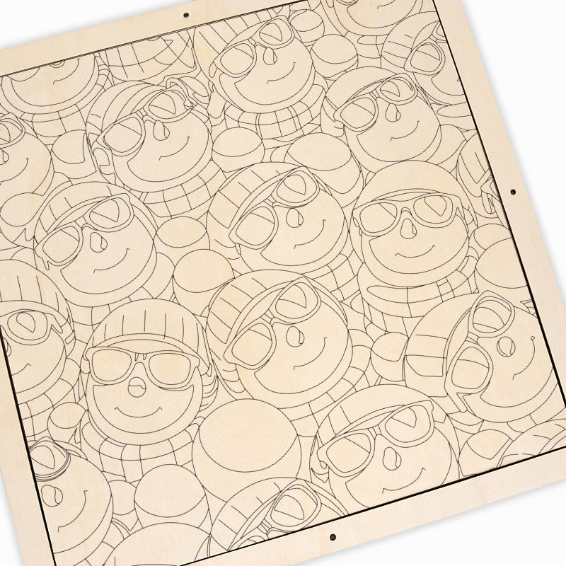Bonhommes de neige mignons - Puzzle en bois à colorier