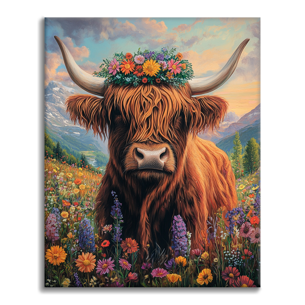 Vache des Highlands - Peinture par Numéros