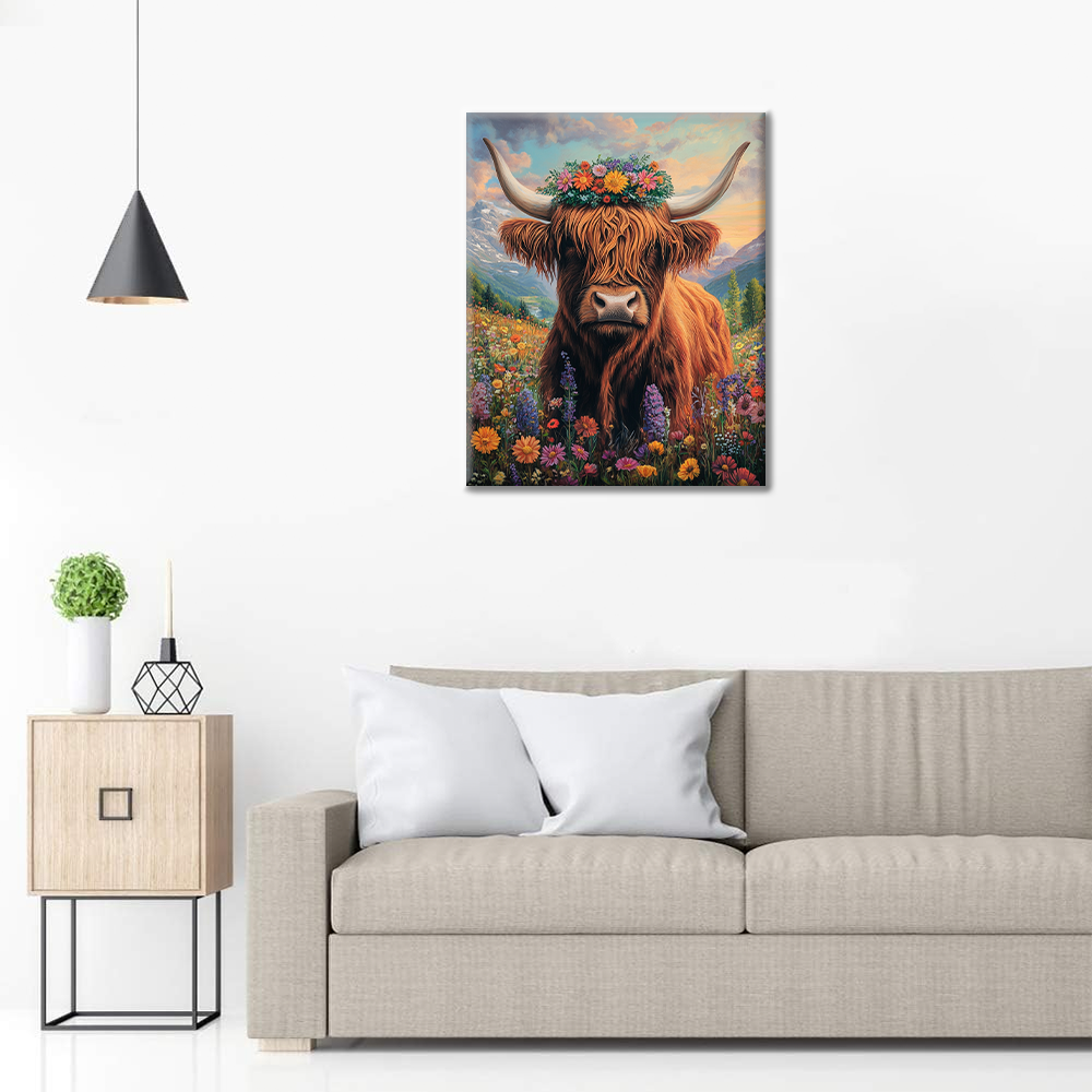 Vache des Highlands - Peinture par Numéros