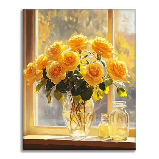 Lumière et Roses - Peinture par Numéros