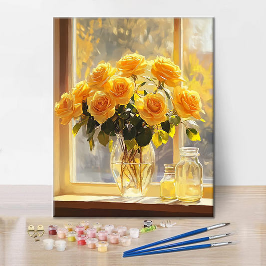 Lumière et Roses - Peinture par Numéros