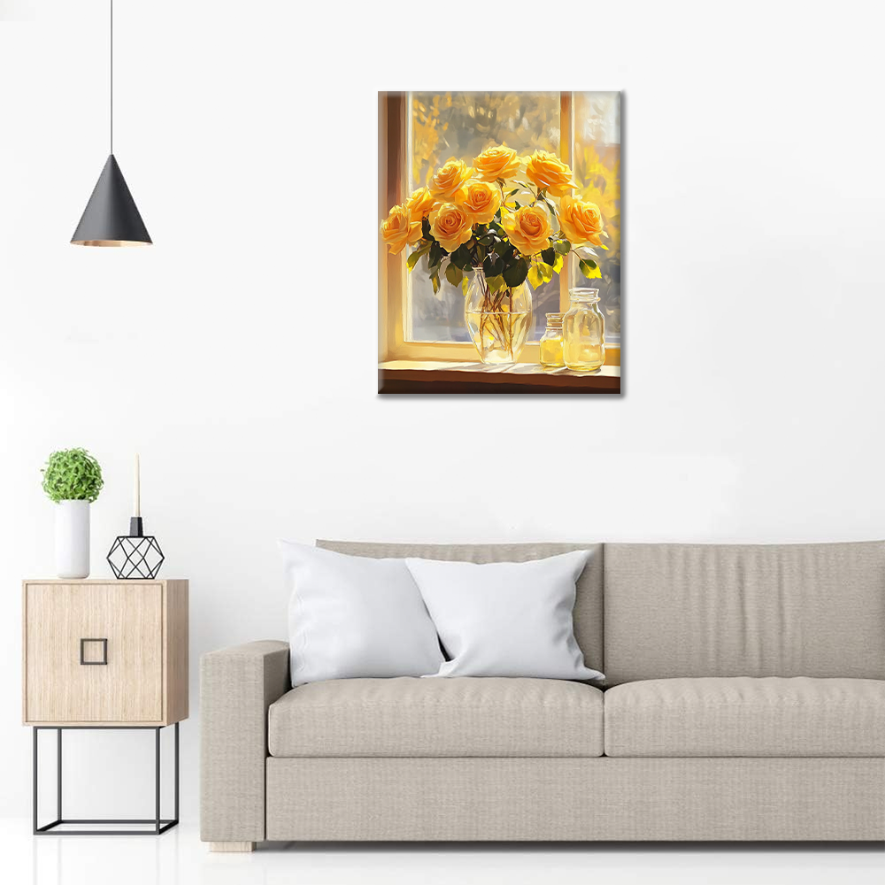 Lumière et Roses - Peinture par Numéros