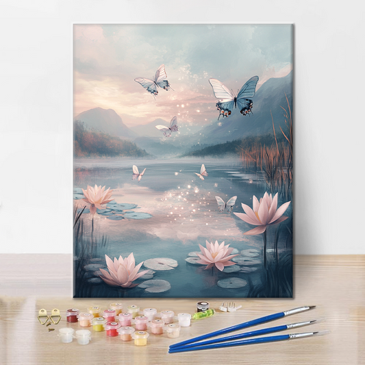 Rêves de Lys et Ailes de Papillon - Peinture par Numéros
