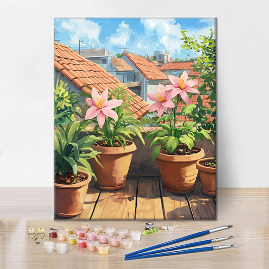 Toit de Pétales - Peinture par Numéros