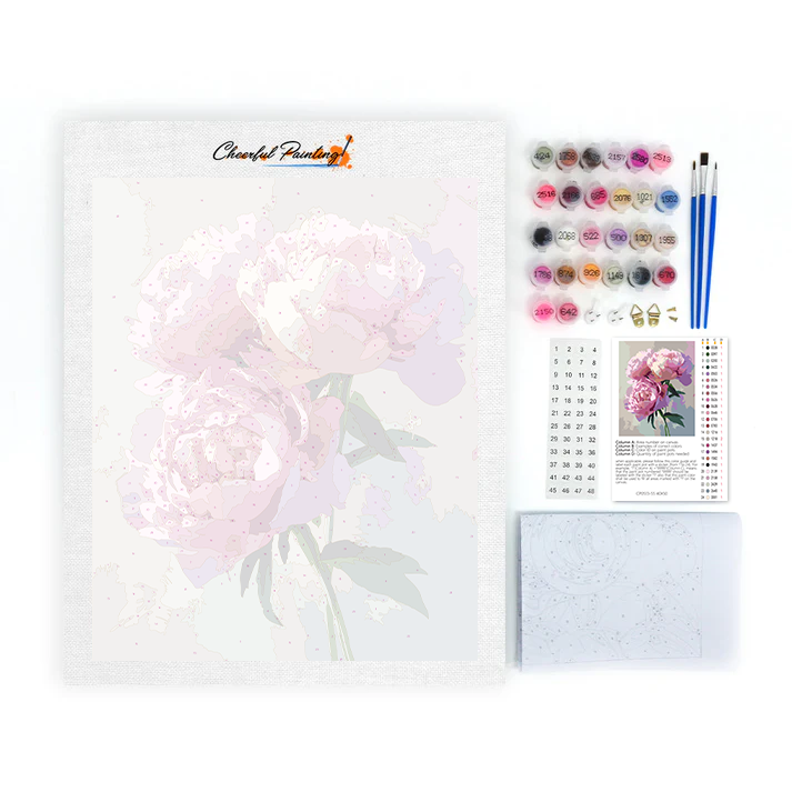 Pivoine Rose - Peinture par Numéros
