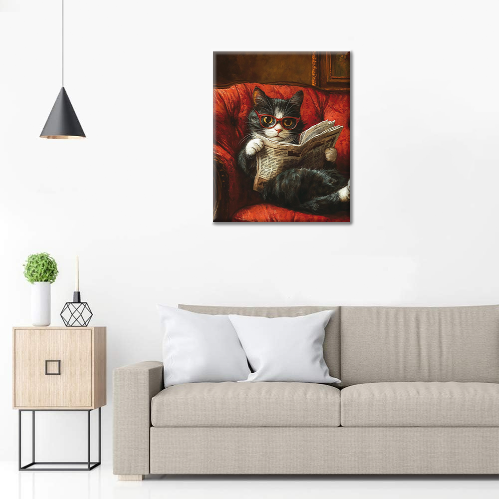 Chat Lisant - Peinture par Numéros