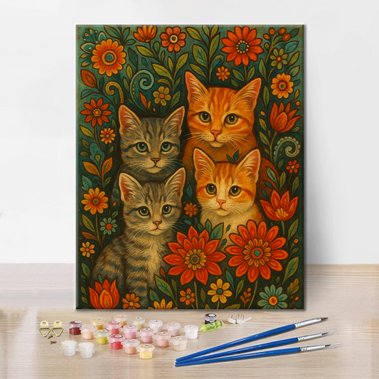 Chats Bohèmes - Peinture par Numéros