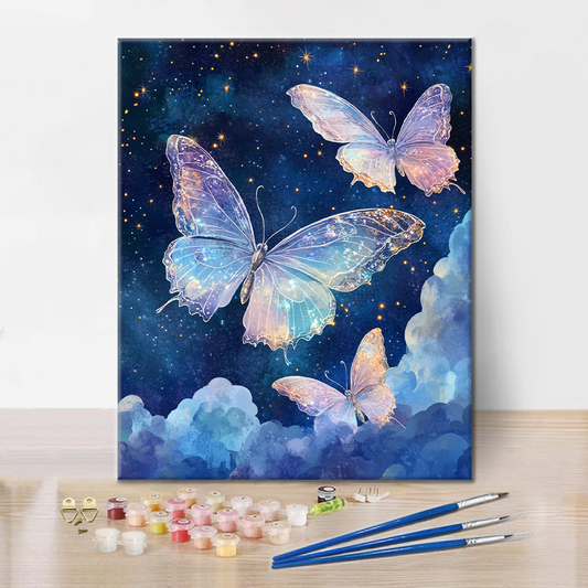 Papillons sous les Étoiles - Peinture par Numéros