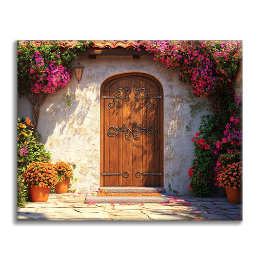 Porte en Bois - Peinture par Numéros