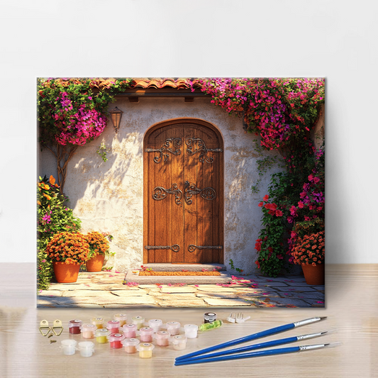 Porte en Bois - Peinture par Numéros