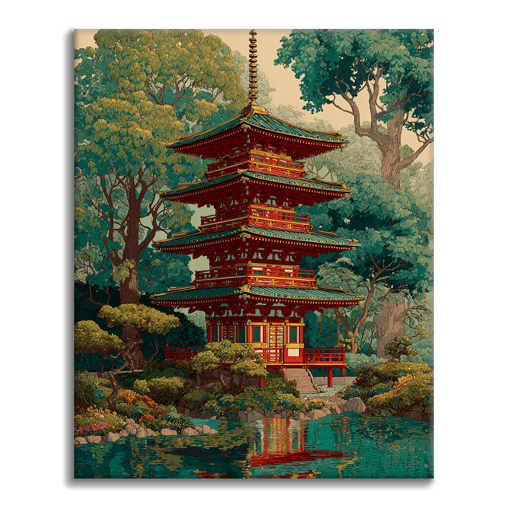 Réflexion sur la porte Chidori – Peinture par numéros