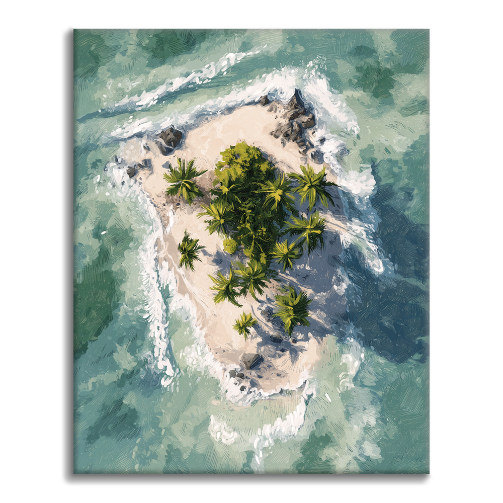 Île tropicale - Peinture par numéros