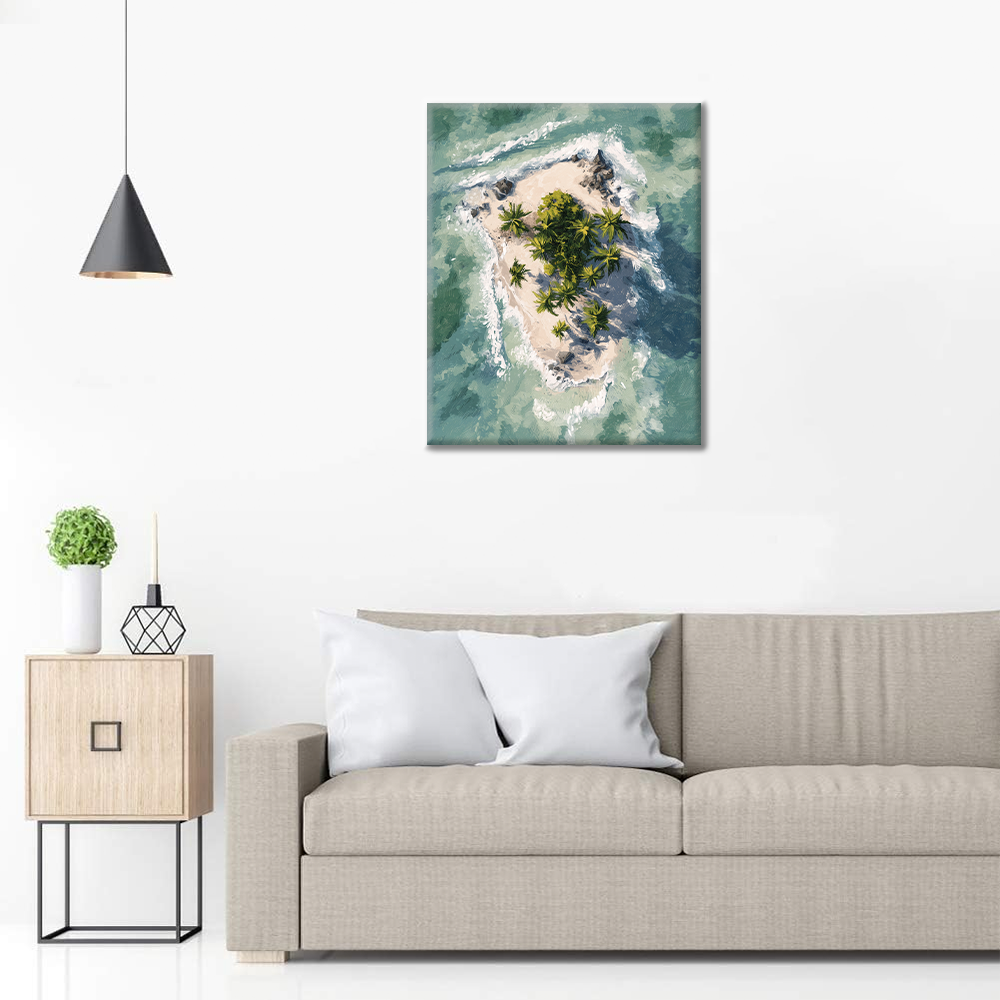 Île tropicale - Peinture par numéros