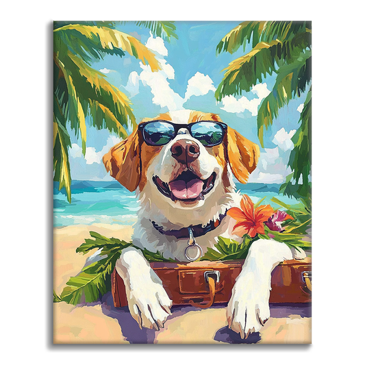 Chien de vacances - Peinture par numéros