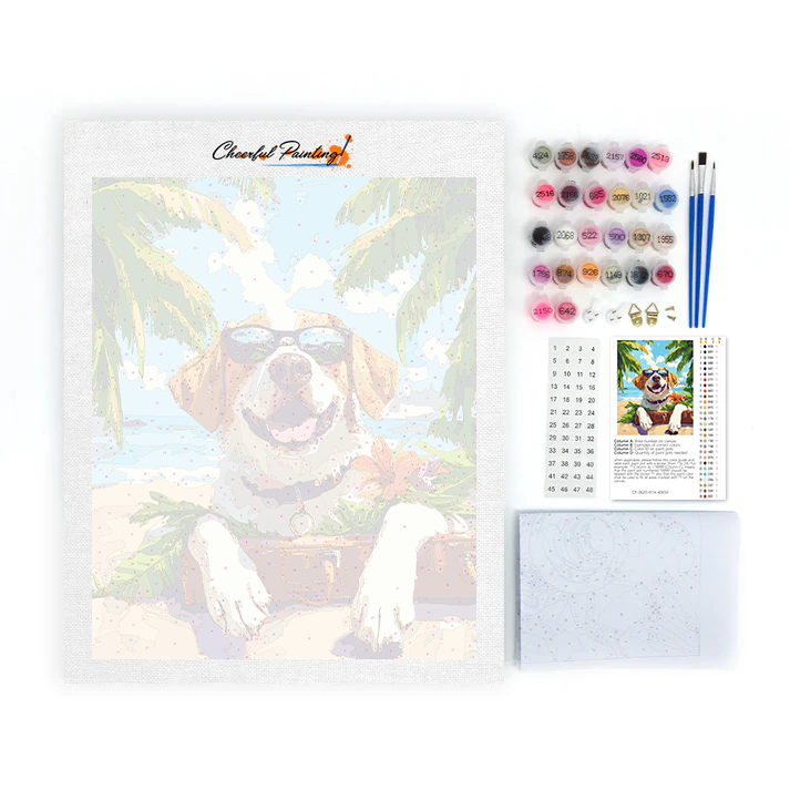 Chien de vacances - Peinture par numéros