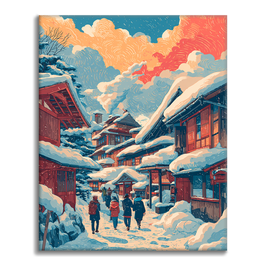 Chalet d'hiver - Peinture par numéros