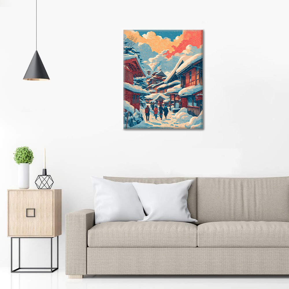 Chalet d'hiver - Peinture par numéros
