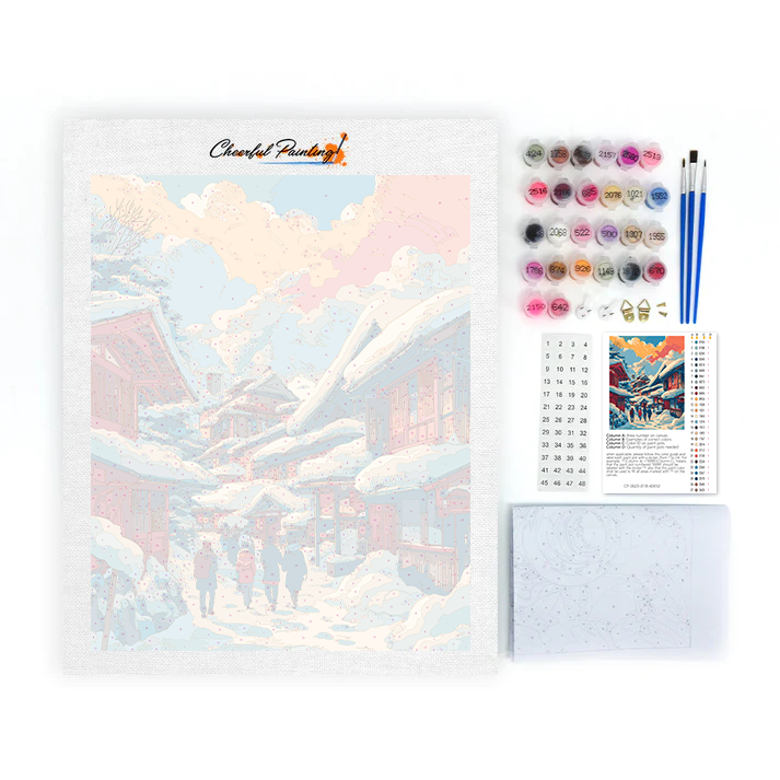 Chalet d'hiver - Peinture par numéros