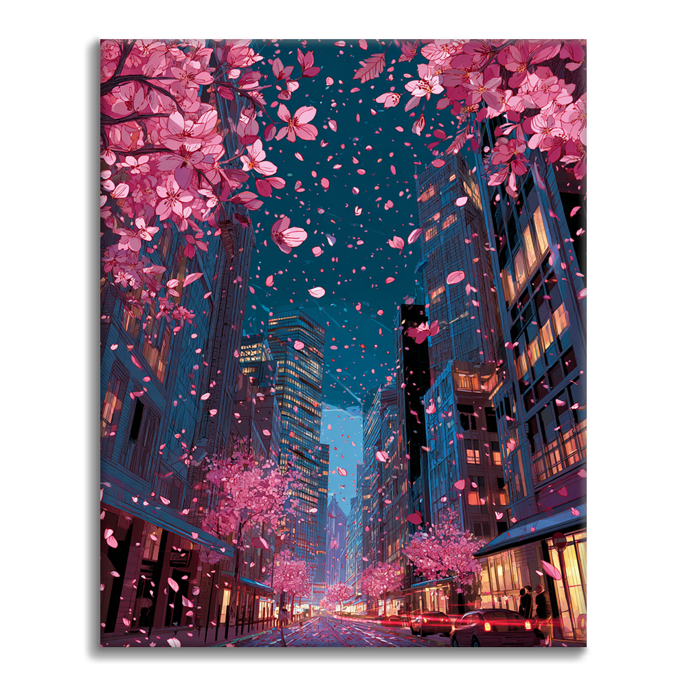 City Blooms Cherry - Peinture par numéros
