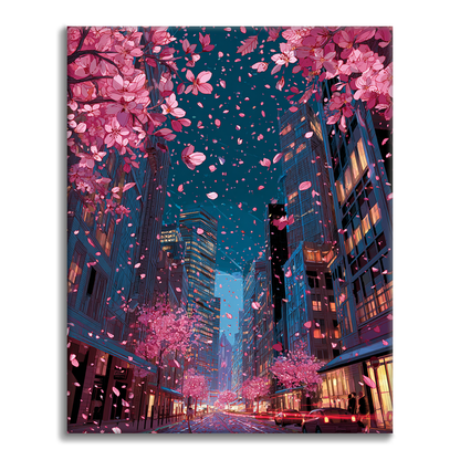 City Blooms Cherry - Peinture par numéros