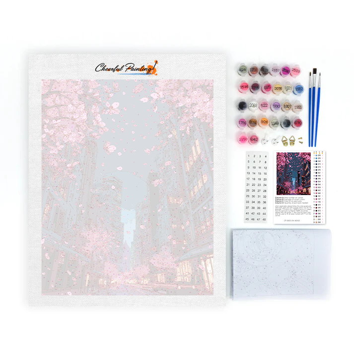 City Blooms Cherry - Peinture par numéros