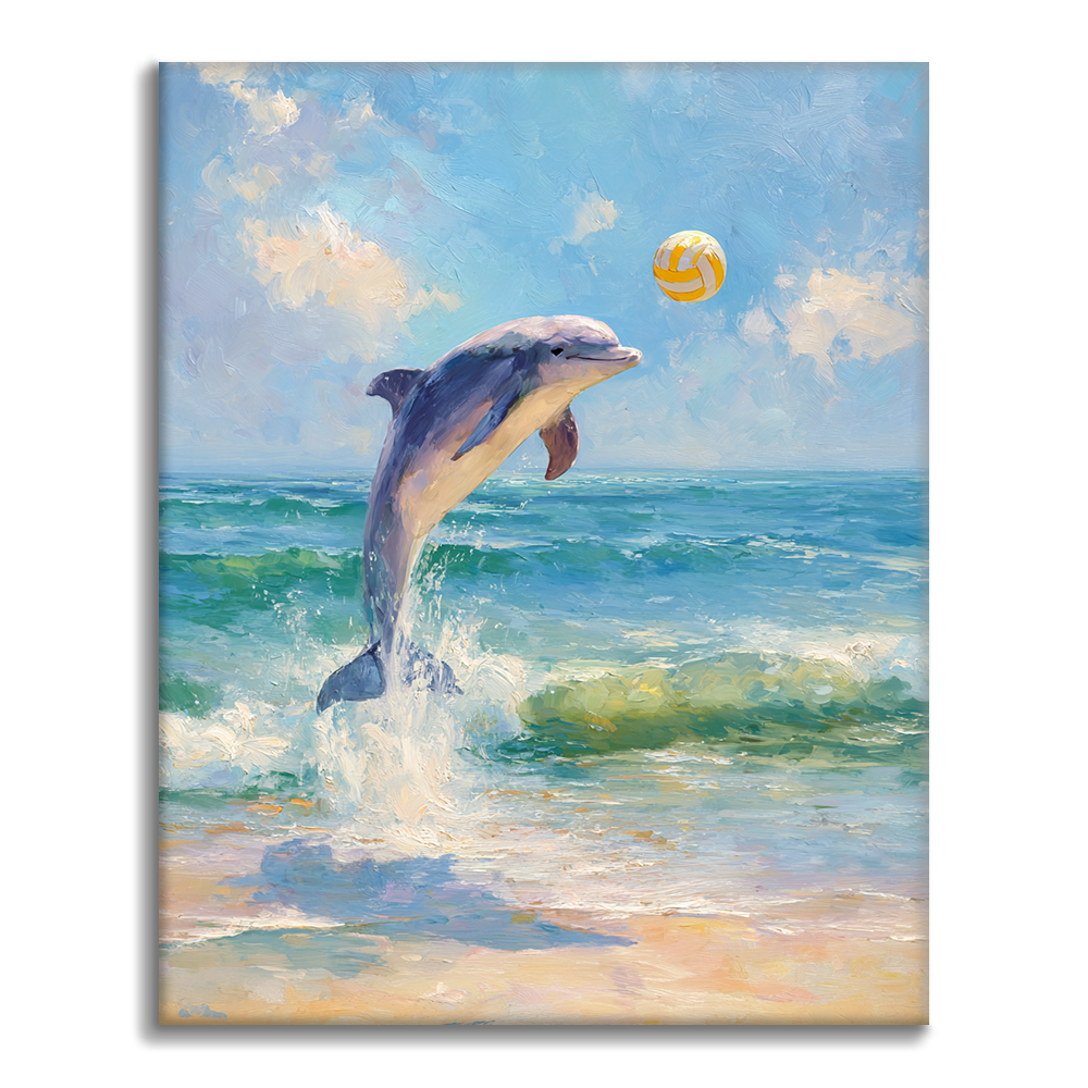 Volley-ball des dauphins - Peinture par numéros