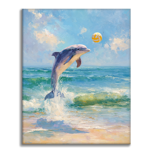 Volley-ball des dauphins - Peinture par numéros