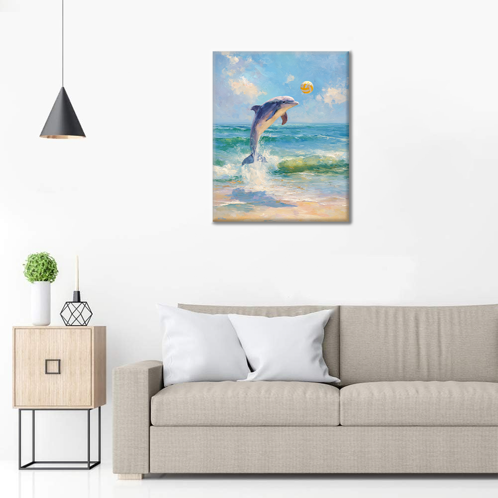 Volley-ball des dauphins - Peinture par numéros