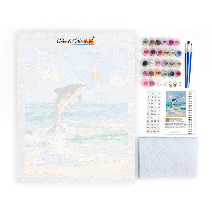 Volley-ball des dauphins - Peinture par numéros