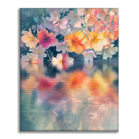 Fleurs de rêve au-dessus de l'eau - Peinture par numéros