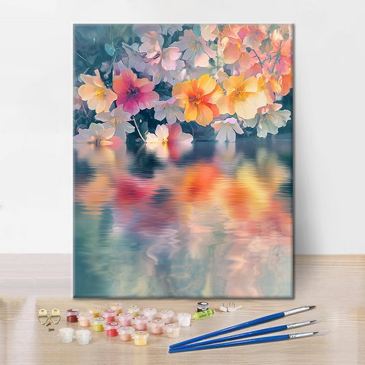 Fleurs de rêve au-dessus de l'eau - Peinture par numéros