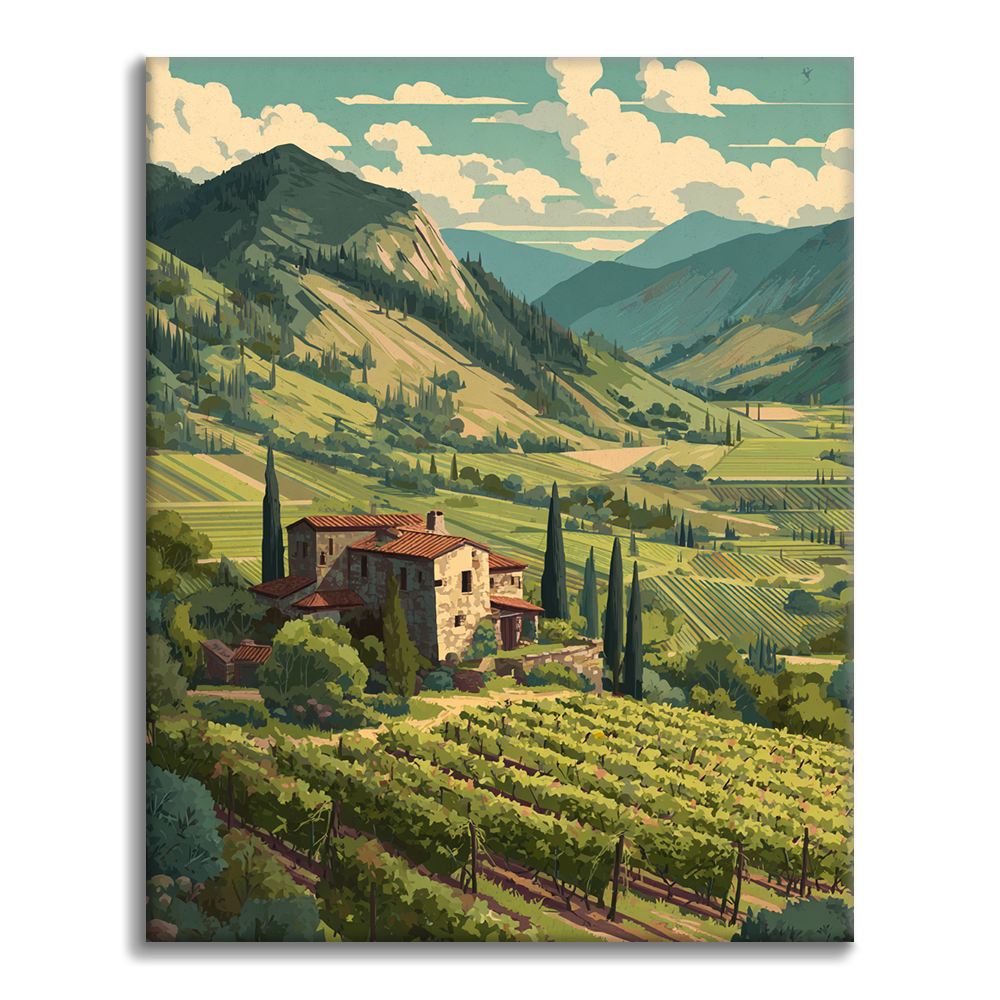 Vignoble d'émeraude - Peinture par numéros