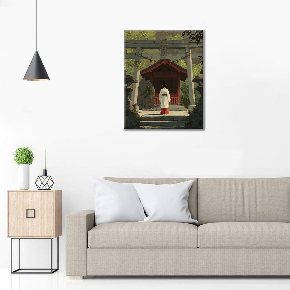 Face au Torii - Peinture par numéros