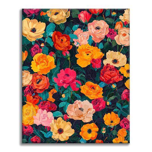 Fleurs en pleine floraison - Peinture par numéros