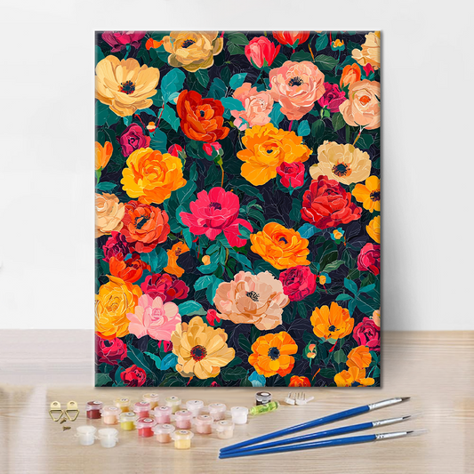 Fleurs en pleine floraison - Peinture par numéros