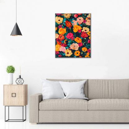 Fleurs en pleine floraison - Peinture par numéros