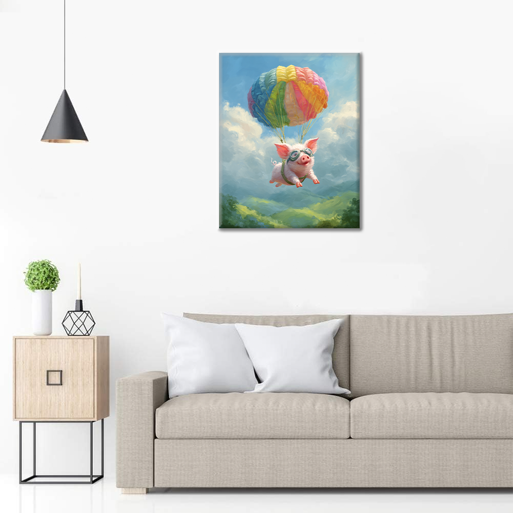 Cochon volant - Peinture par numéros