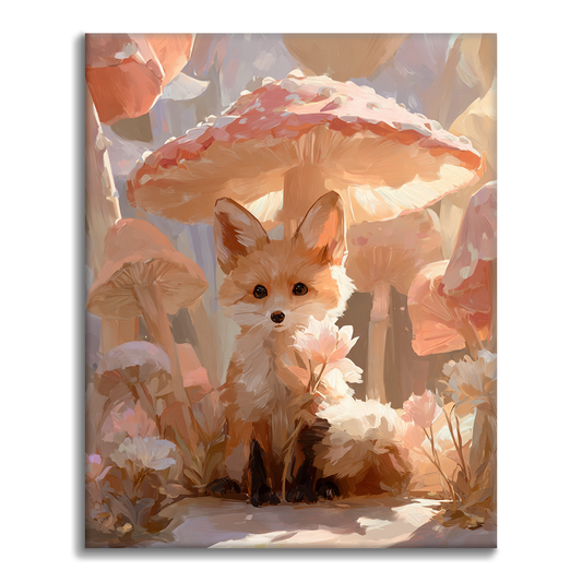 Renard sous le champignon - Peinture par numéros